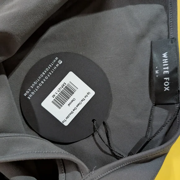 White Fox Gray One-Shoulder Top - Picture 2 of 4